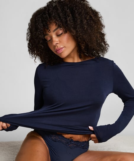 super soft cashmereblandad-topp med b&aring;thals, Bl&aring;