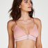 Vadderad triangel-bralette Casey bomull, Rosa