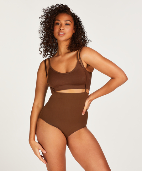 Sömlös förbättrande byxor med hög midja, Röd