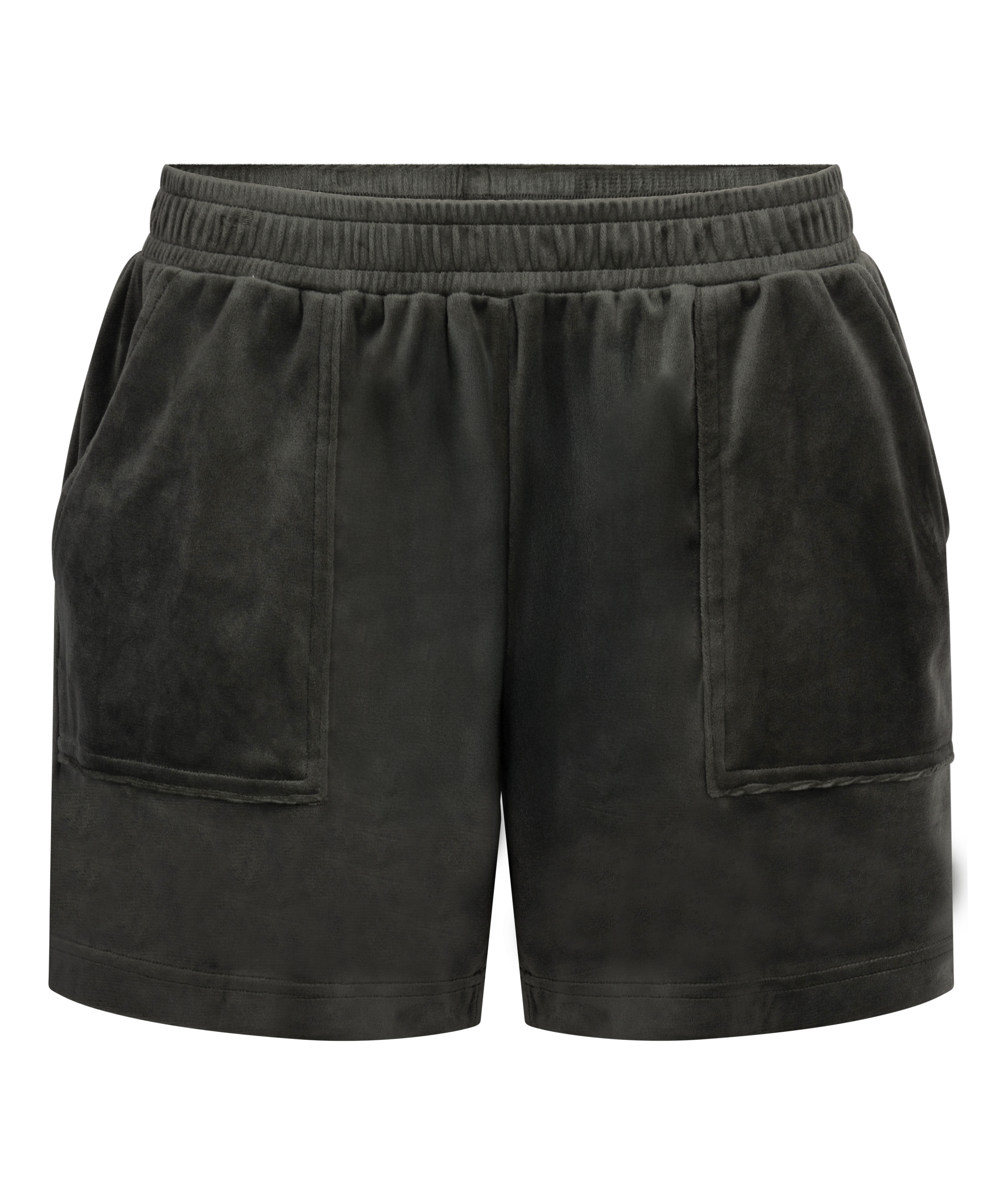 Sammetsshorts med ficka, Grön, main