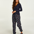Pyjamasbyxor i flanell i mindre storlek, blå
