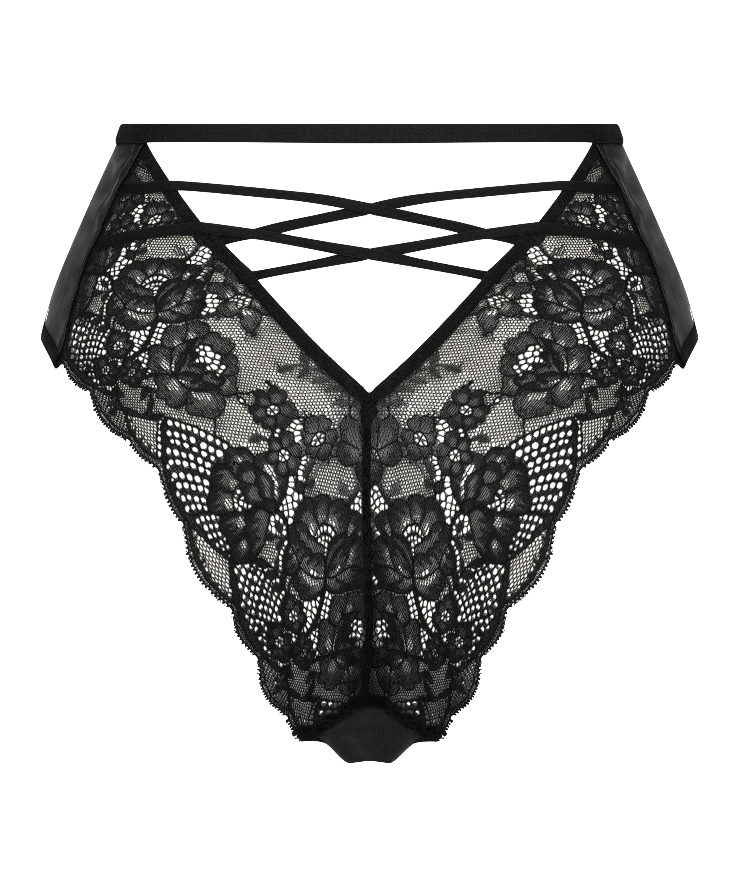 Melissa h&ouml;gt skuren brazilian-trosa med &ouml;ppen gren, Svart, main