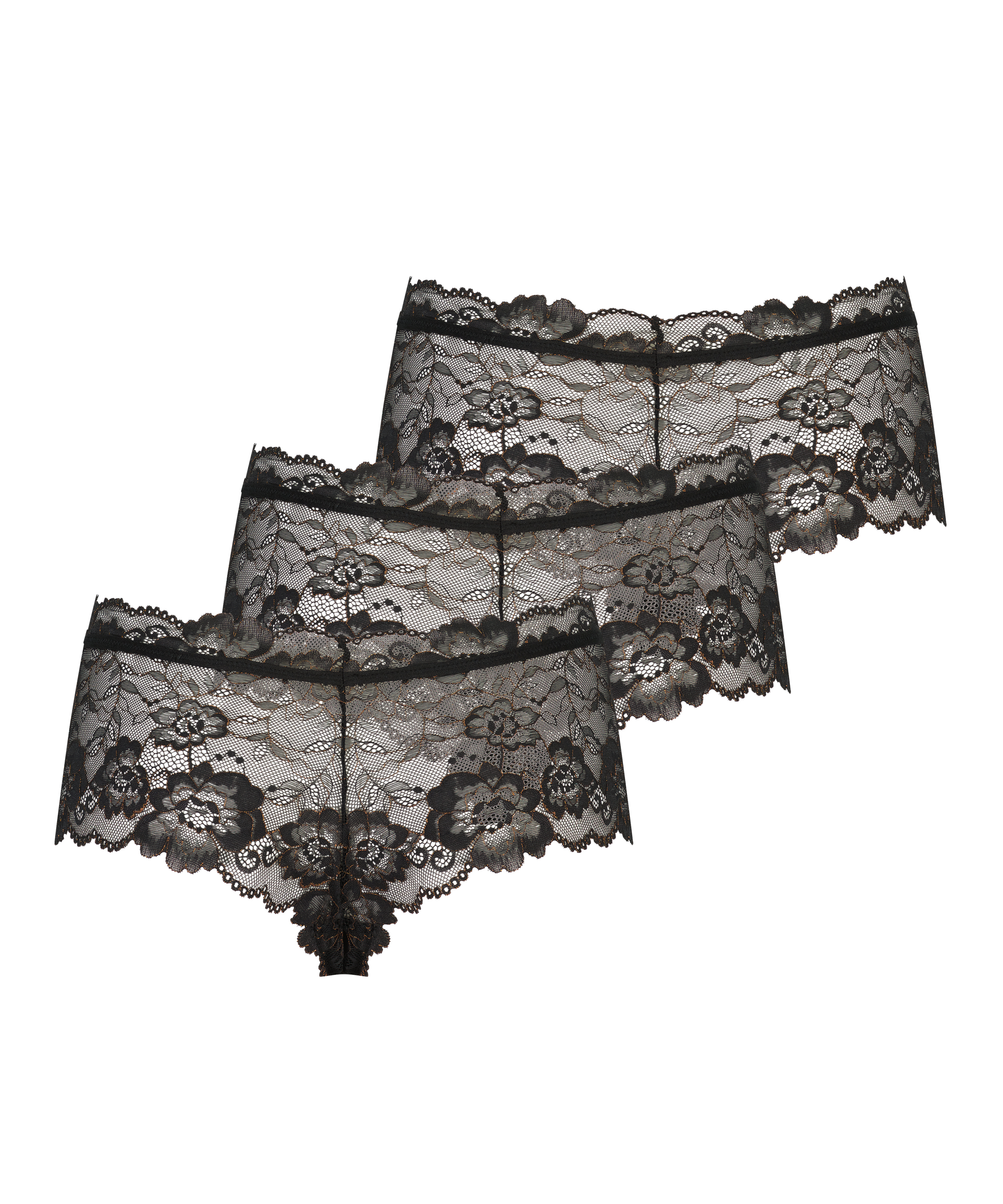 3-pack Valentina boxertrosa, Svart, main