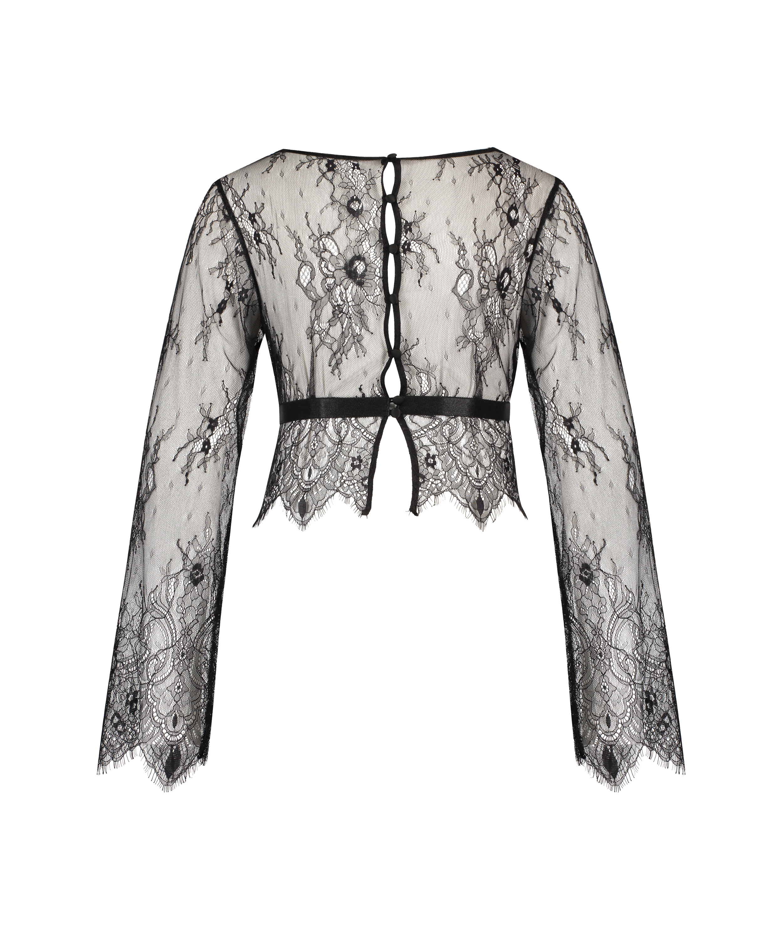 Topp i heltäckande spets, Svart, main