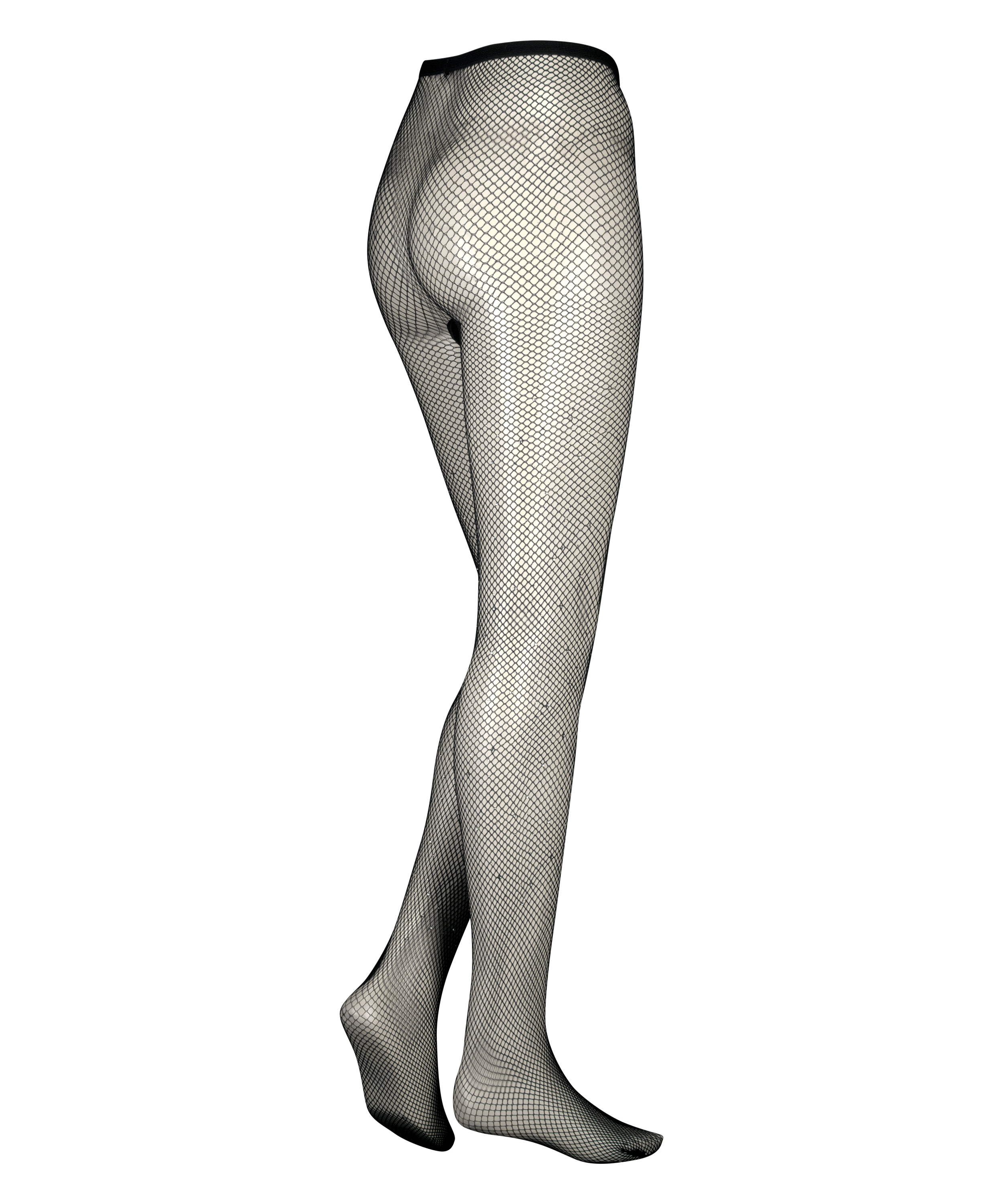 Tights Fishnet Rhinestone, Svart, main