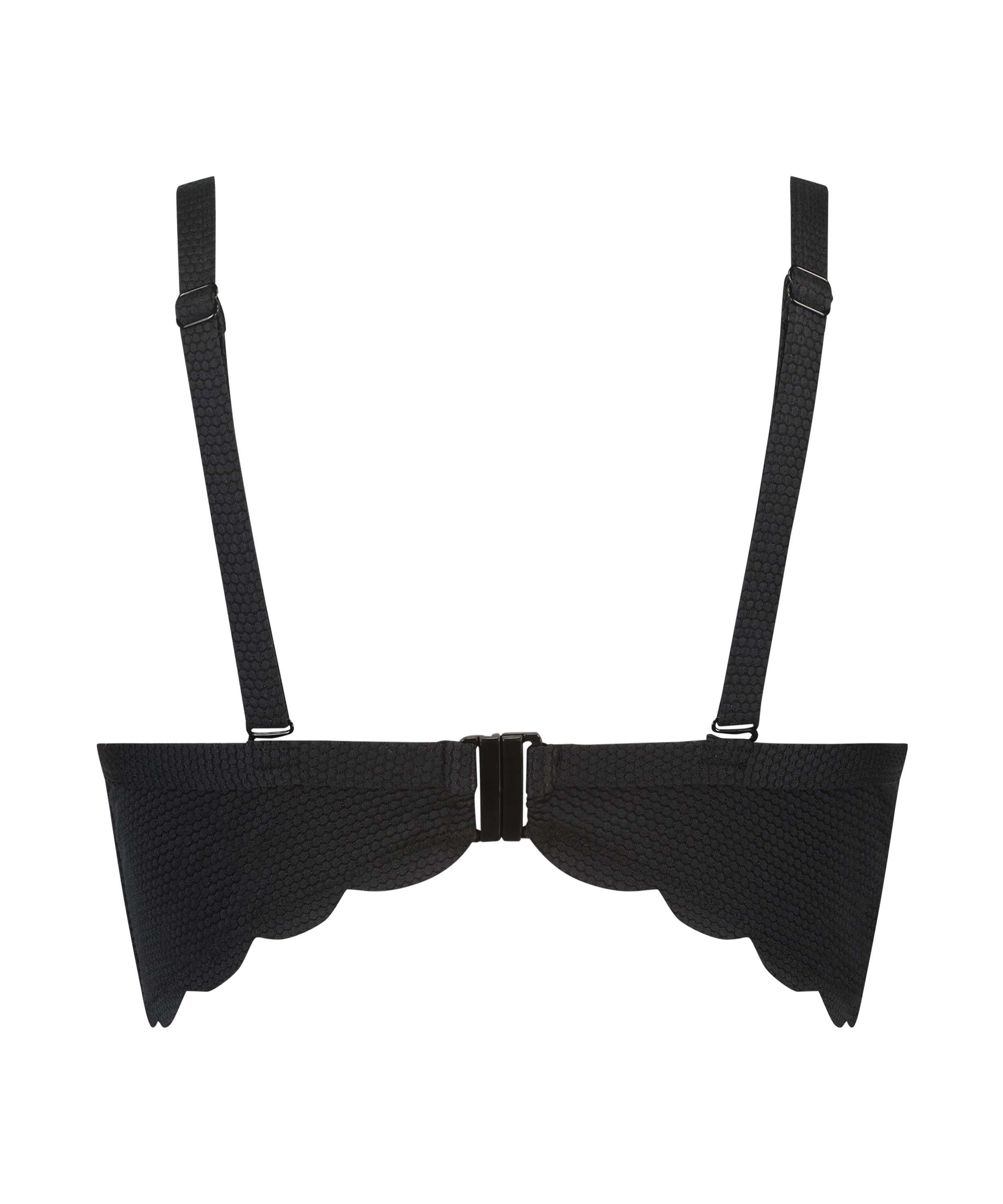 Scallop formpressad bikinitopp med bygel, Svart, main