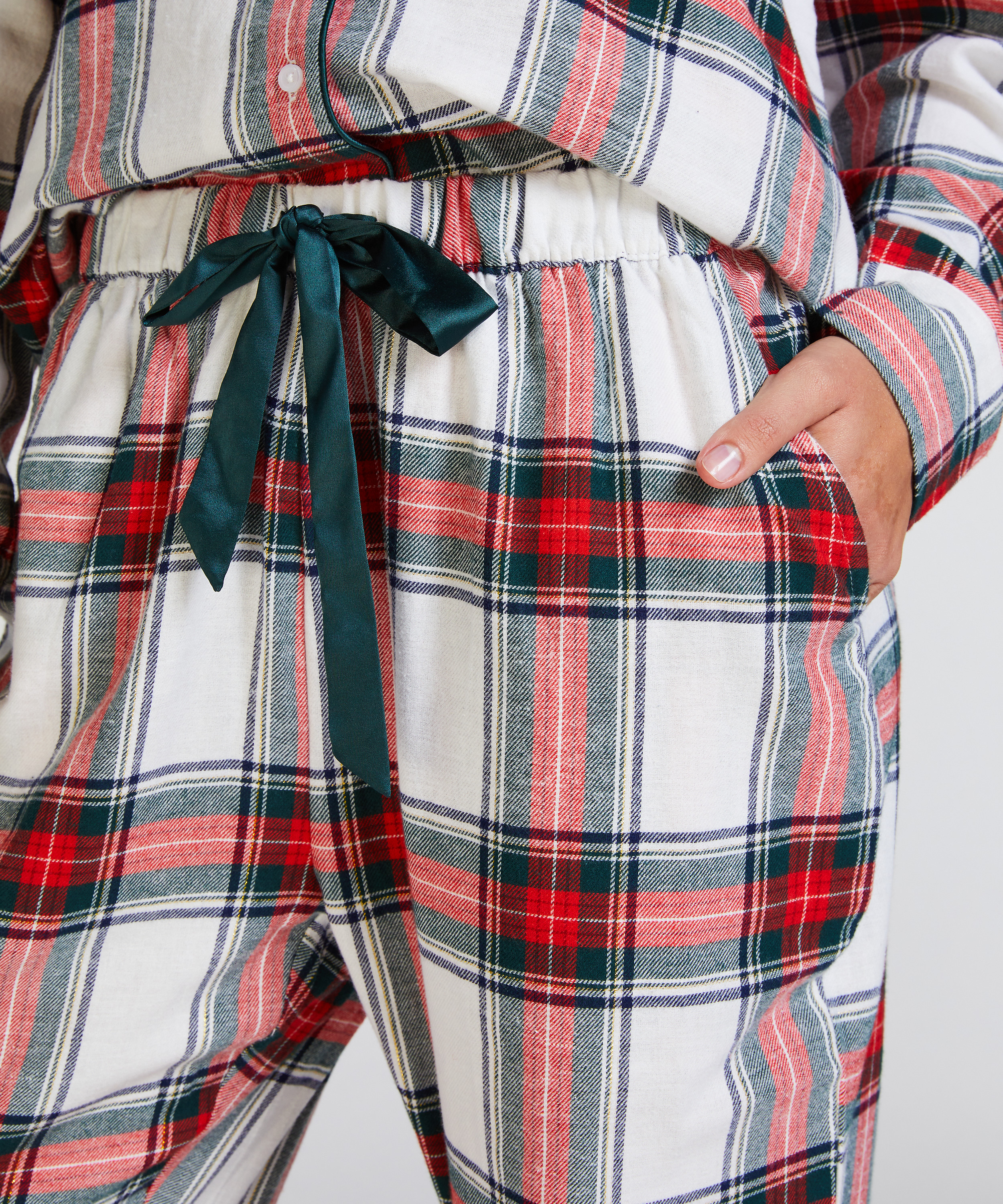 Pyjamasbyxori flanell, Vit, main