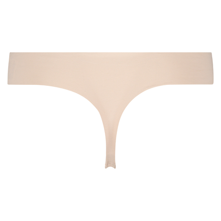 Osynlig stringtrosa i bomull, Beige