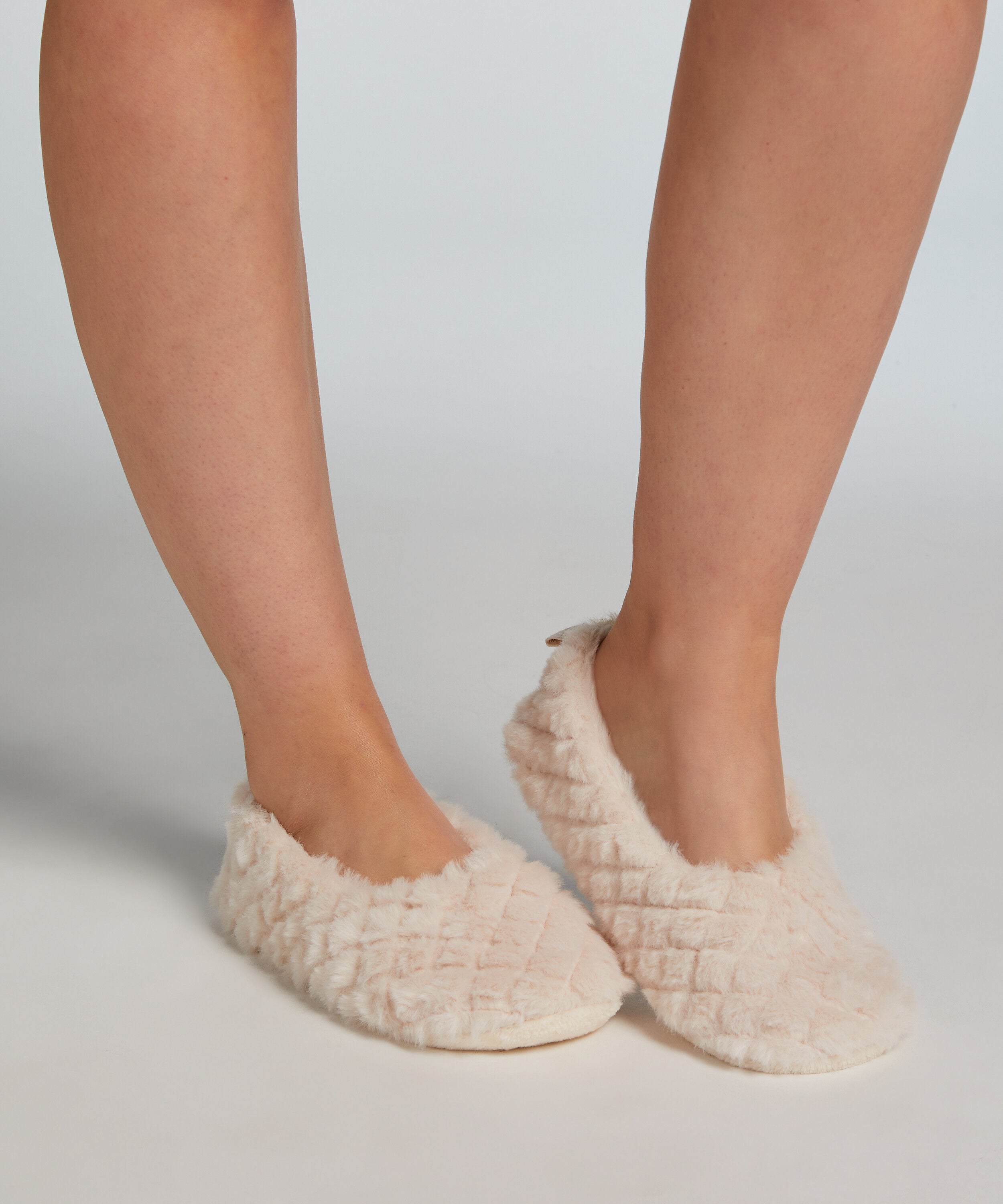 Ballerina fluffiga tofflor, Beige