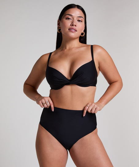 Högmidjade Cheeky Shaping Bikini Bottoms Luna, Svart