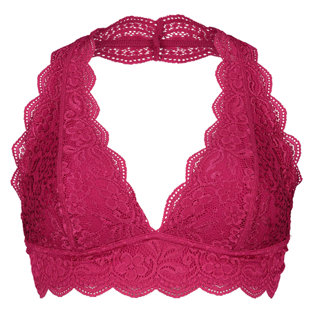 Bralette Halter Lace, Rosa