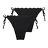 2-pack Cheeky Tanga Bikiniunderdel Scallop, Svart