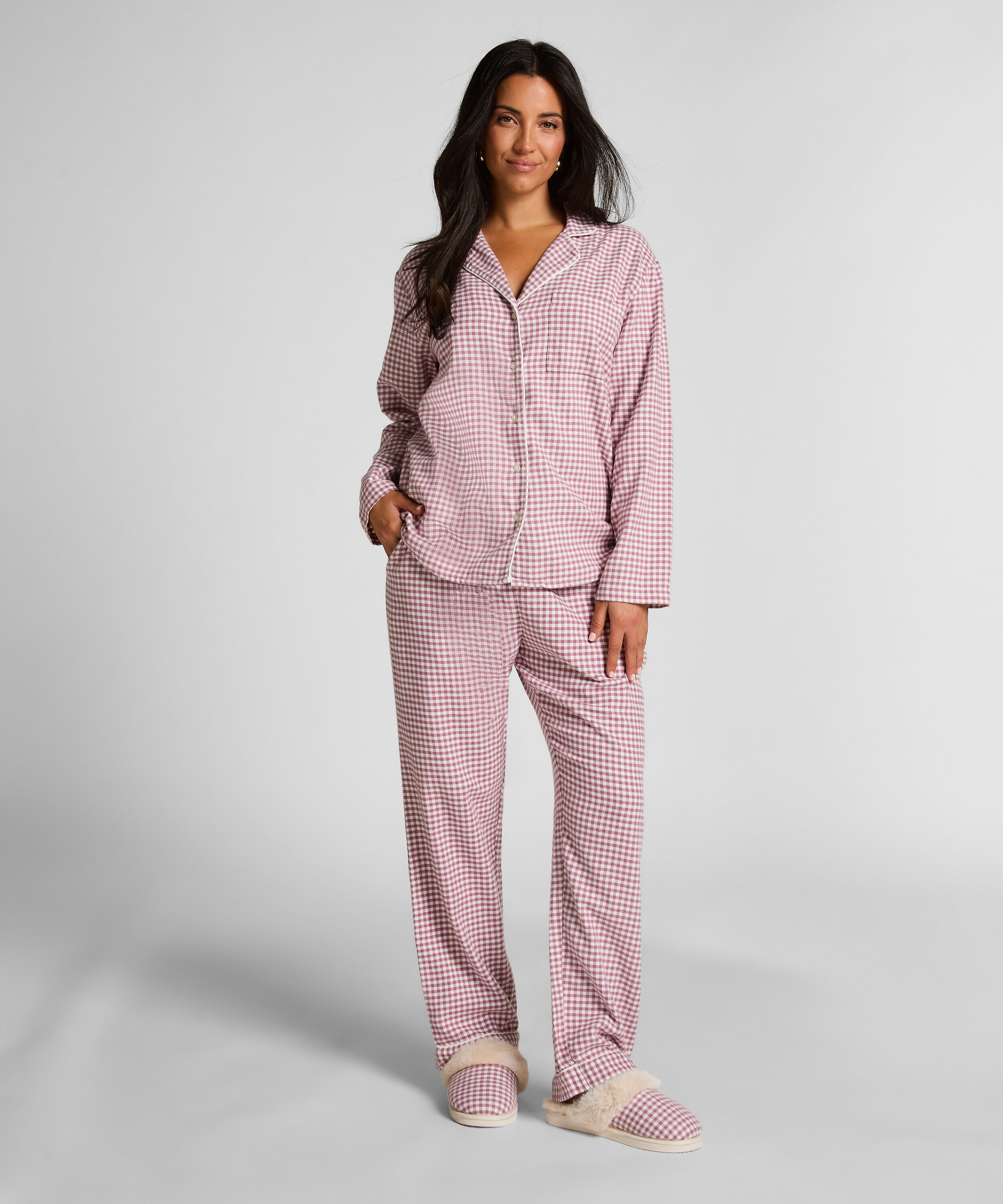 Pyjamastopp Flanel Essentials, Lila