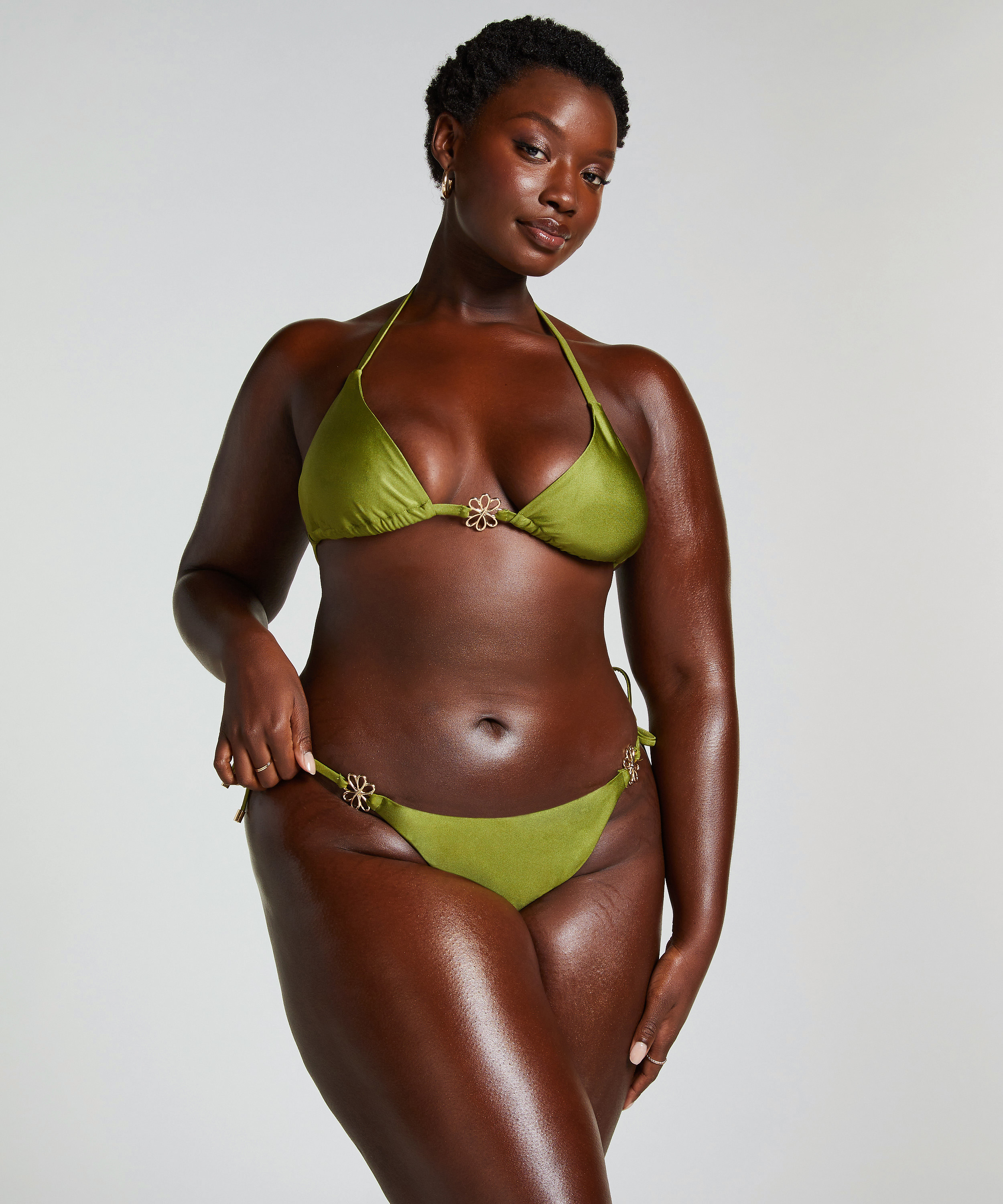 Högt Skuren Bikiniunderdel Yucatan, Grön, main