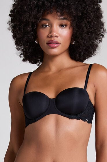 Hunkemöller Formpressad axelbandslös bygel-bh Angie Svart — produktbild