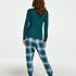 Petite Twill Check Pyjama pants, bl&aring;