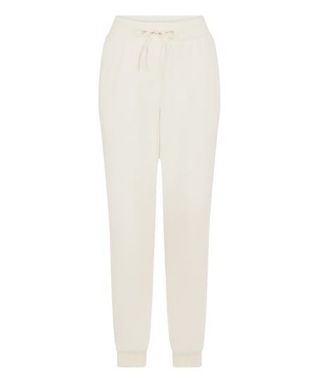 Sportig joggingbyxa i fleece, Vit