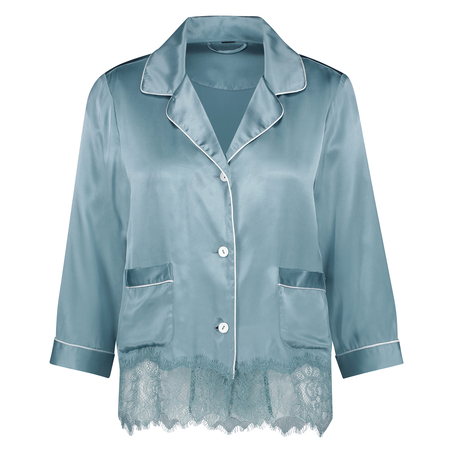 Pyjamastopp i silke, Blå