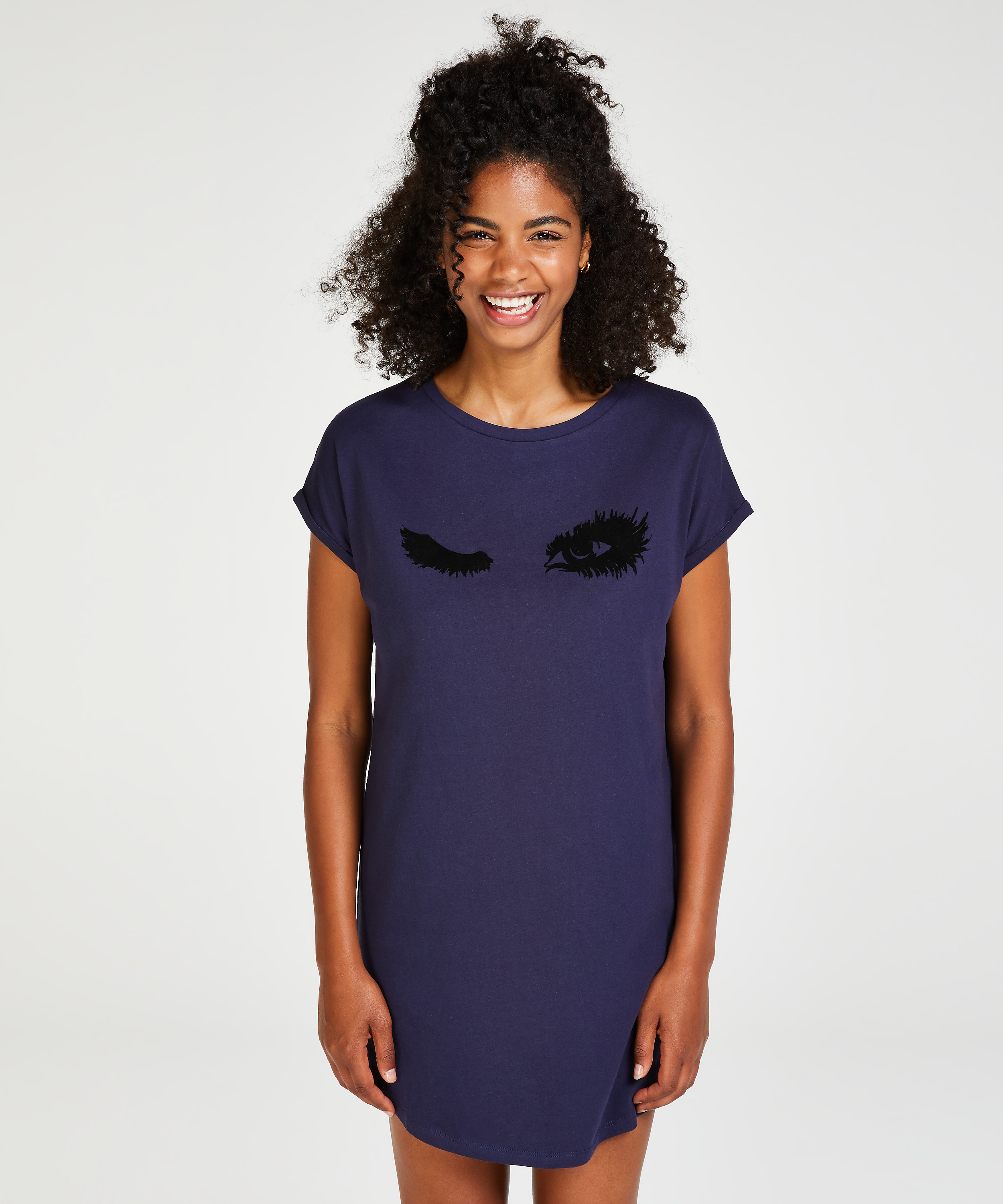 Nattlinne med rund halsringning, Bl&aring;, main