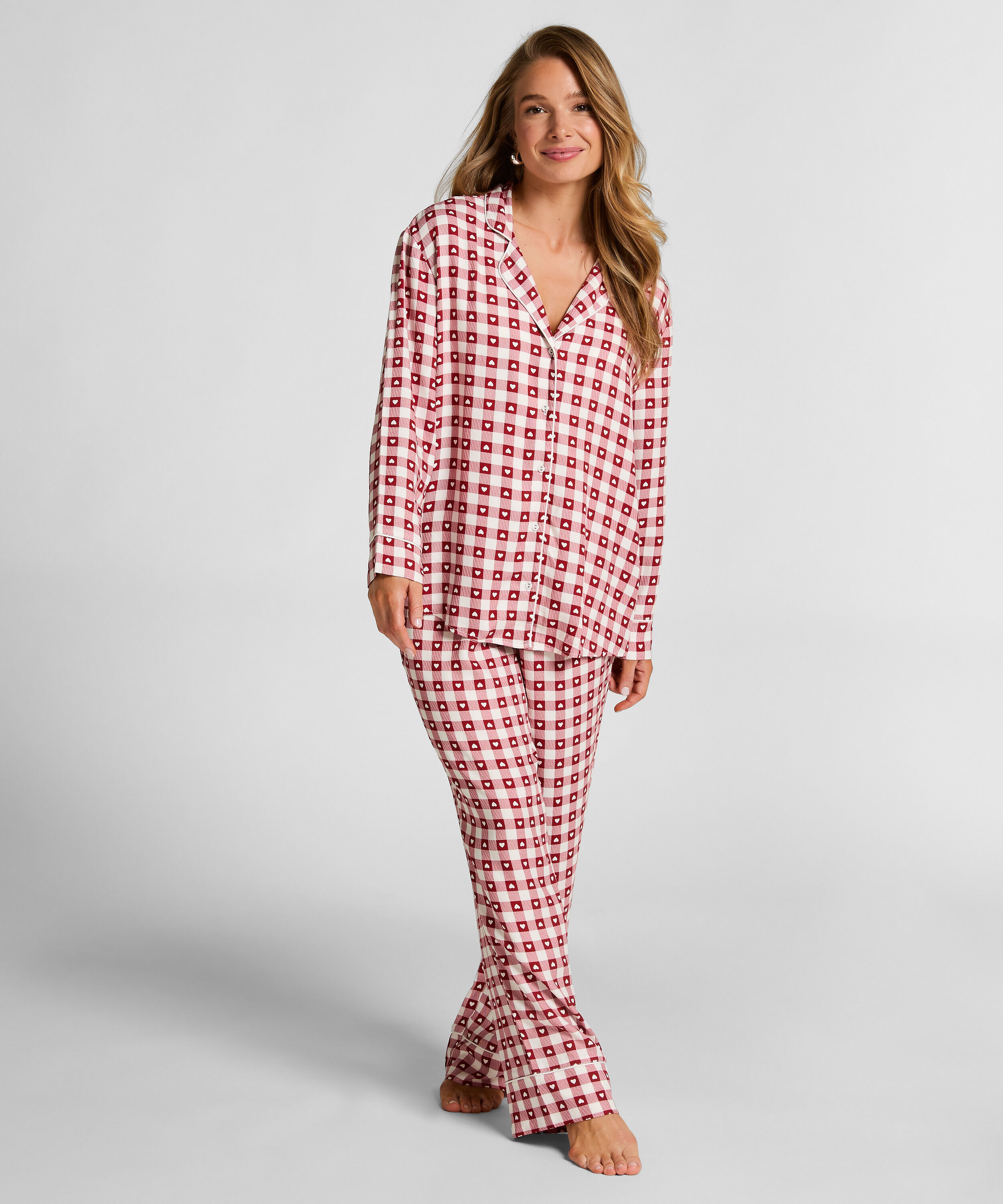 Pyjamasset i twill, R&ouml;d