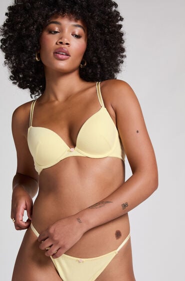 Hunkemöller Pointelle formpressad bygel-bh Gul