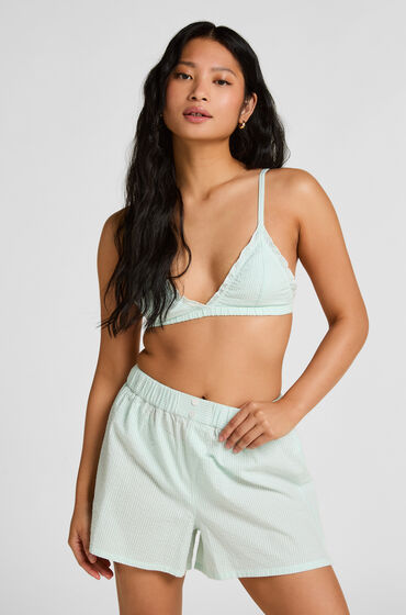 Hunkemöller Pyjamasshorts Seersucker Blå