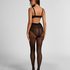 Tights 30DEN tryck, Svart