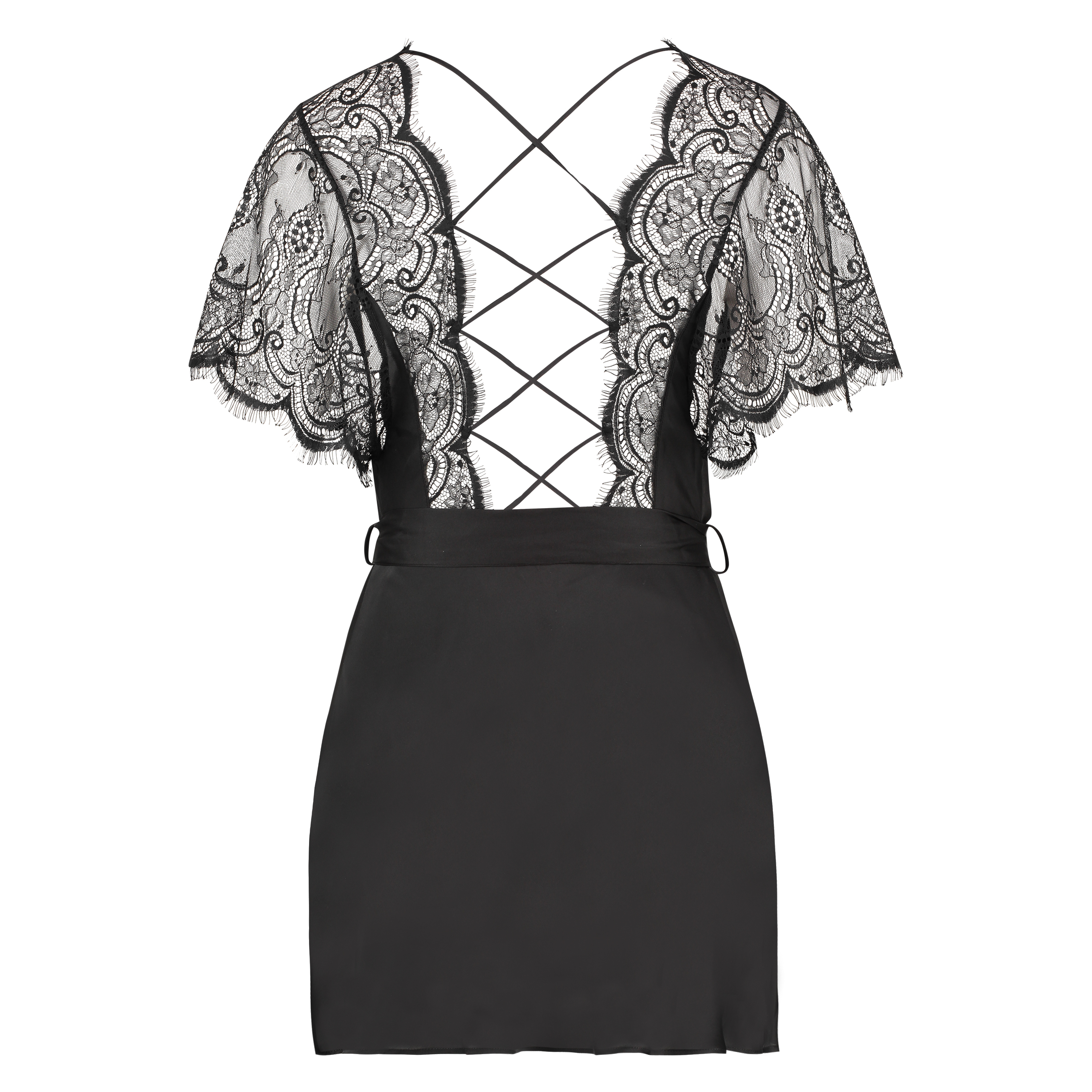 Coco satinkimono, Svart, main