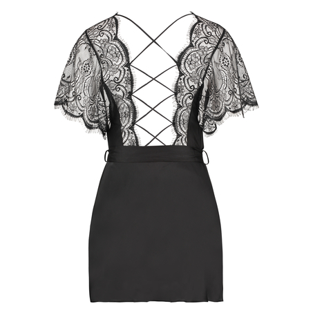 Coco satinkimono, Svart