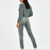 Tall velours Jogging pants, grön