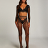 Tights öppen bak lurex, Svart