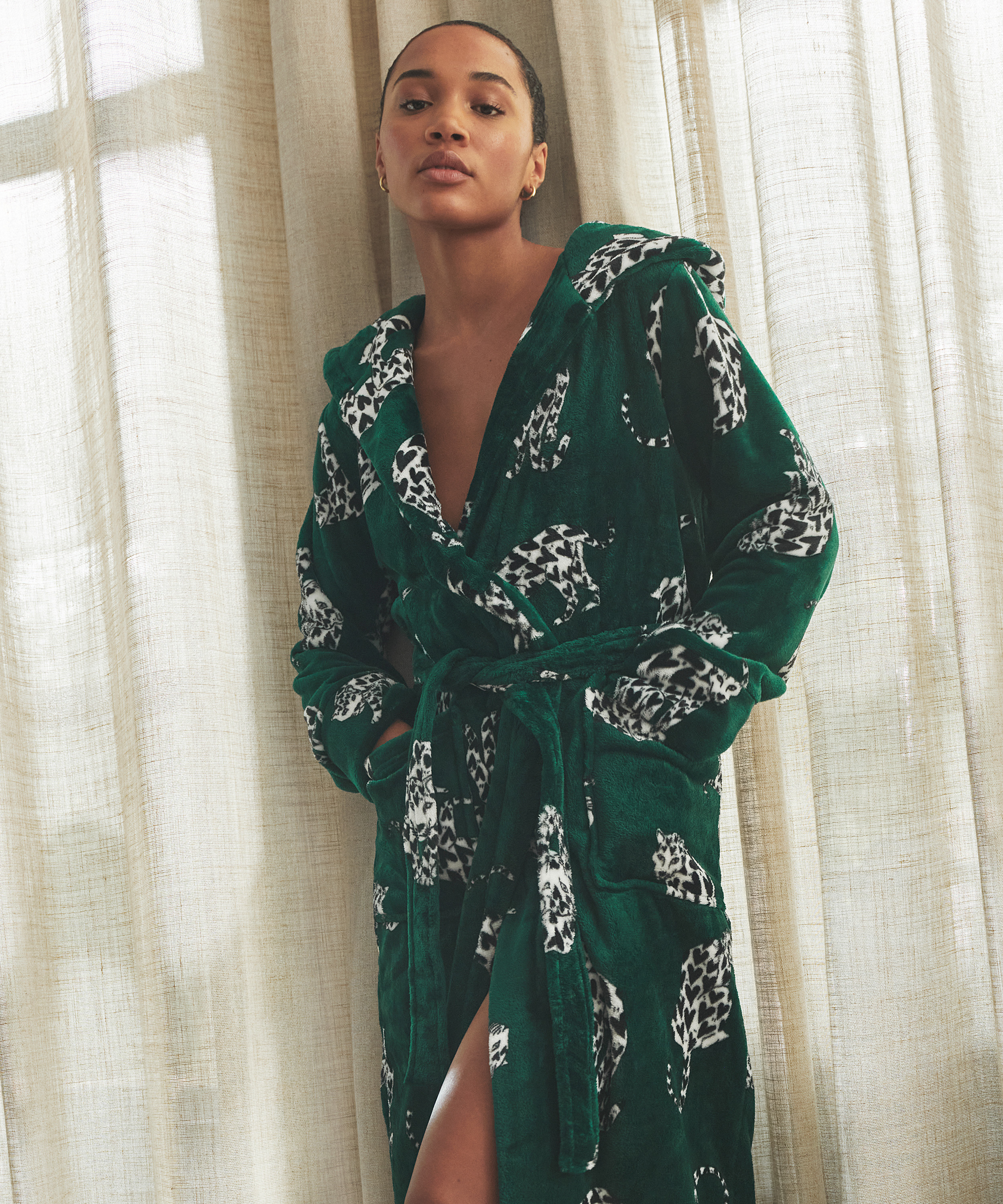 Badrock i fleece, Grön, main