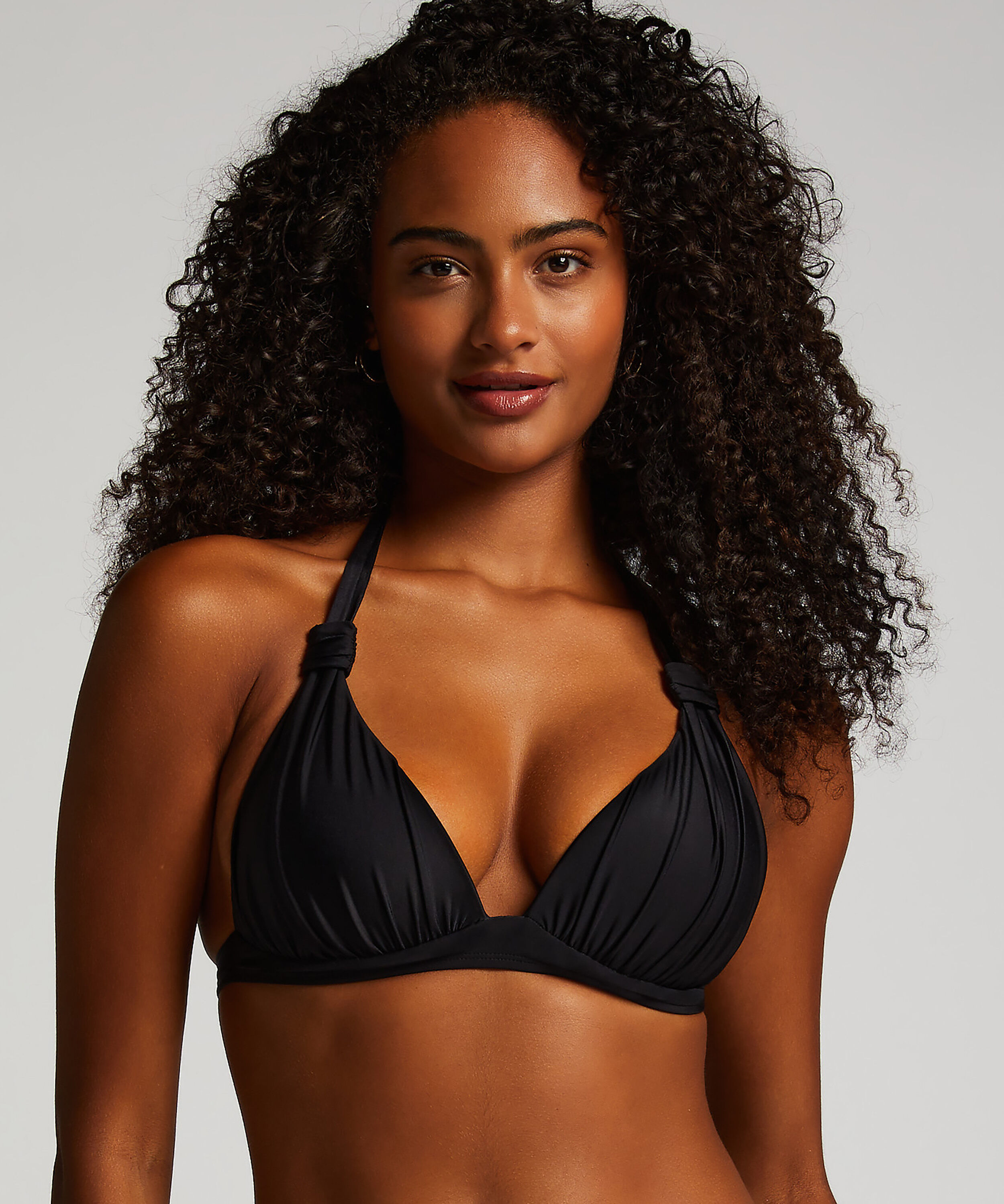 Triangel-bikiniöverdel Luxe, Svart
