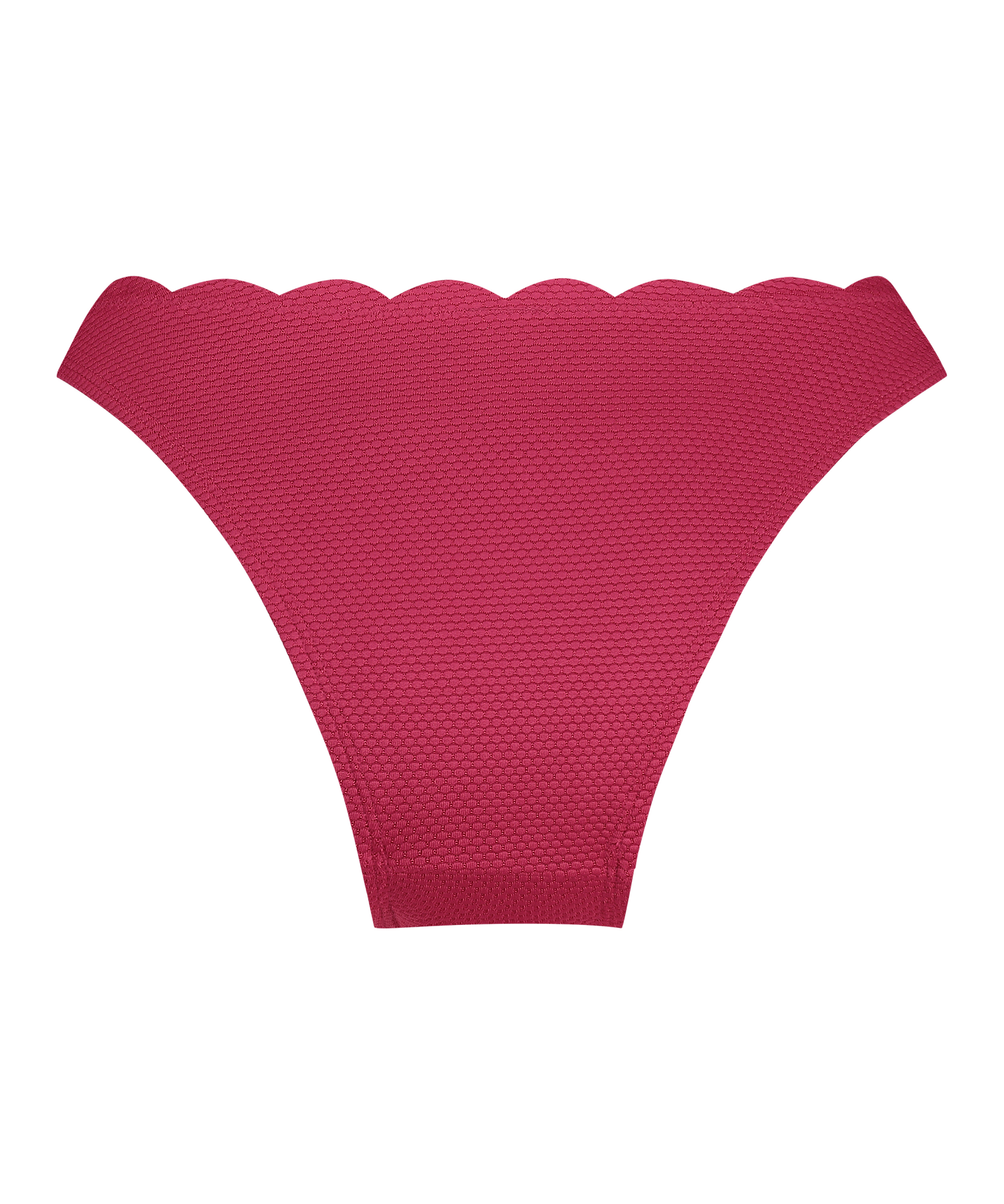 Högt Skuren Bikiniunderdel Scallop, Rosa, main