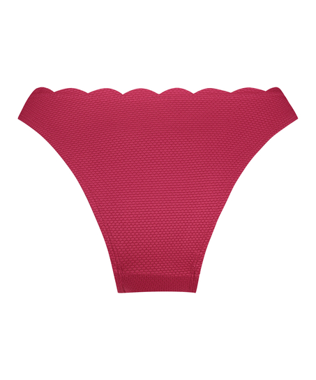 Högt Skuren Bikiniunderdel Scallop, Rosa