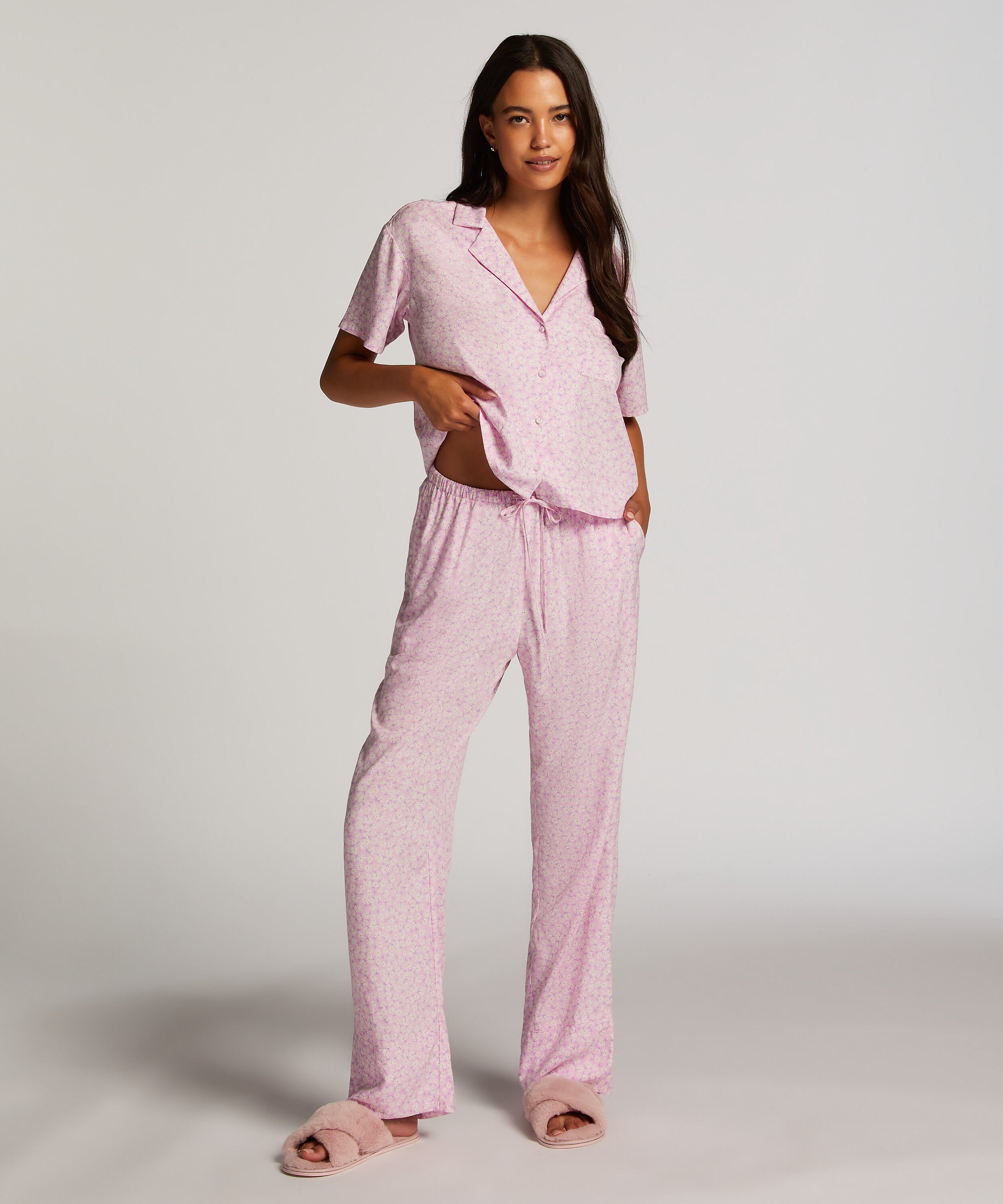 Stickade pyjamasbyxor Springbreakers, Rosa