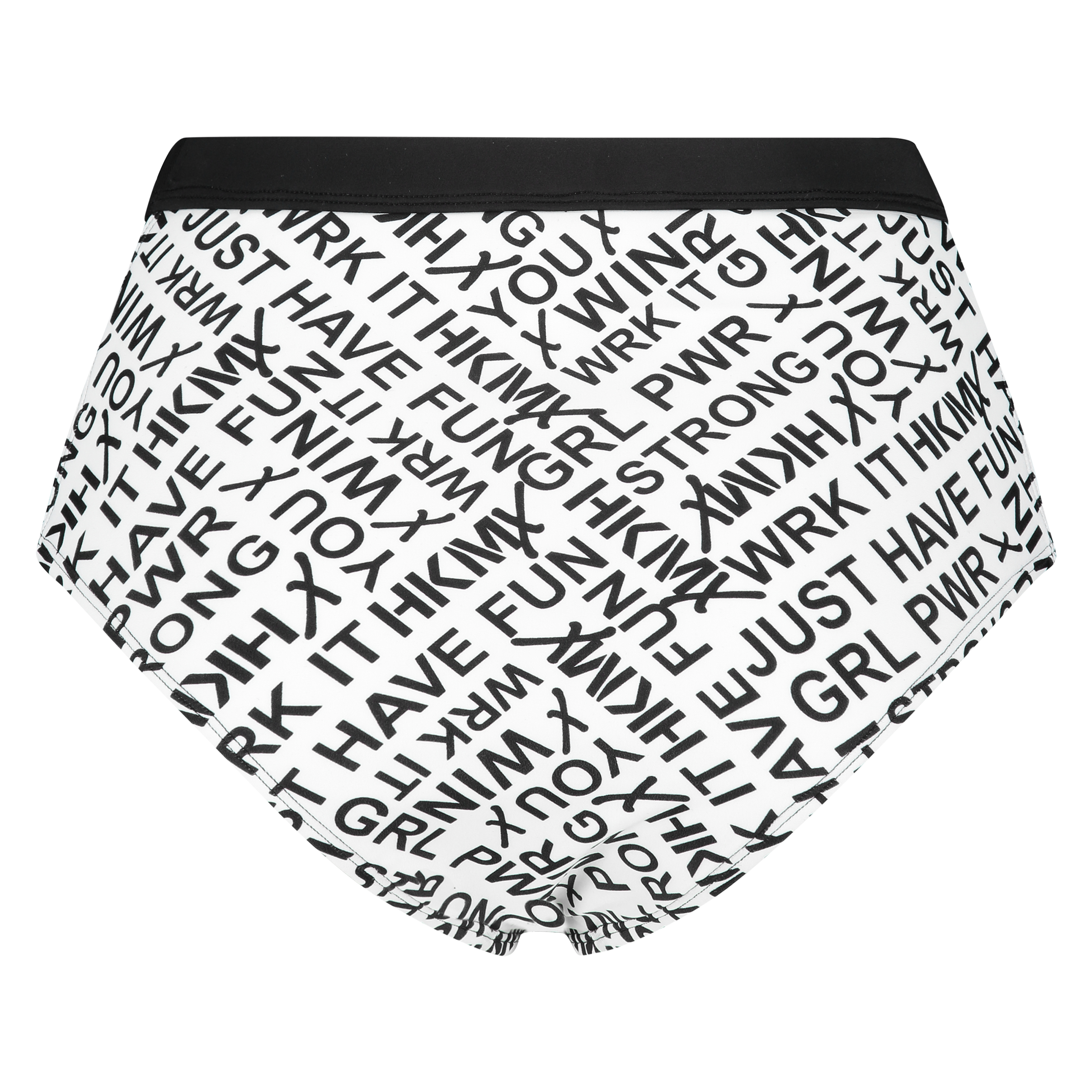 Haze dj&auml;rvt skuren bikiniunderdel med h&ouml;g midja, Vit, main