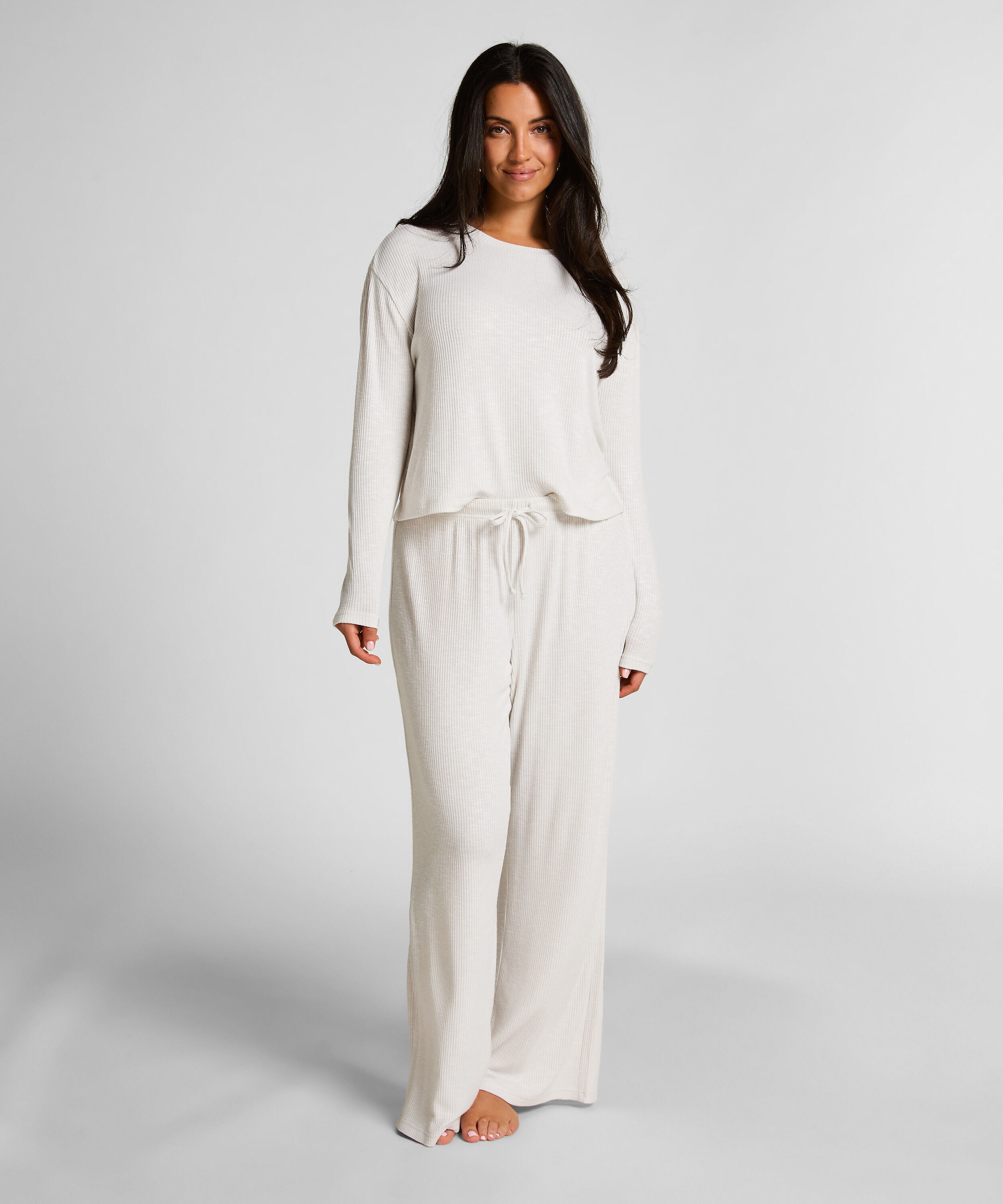 Pyjamasbyxa Pointelle, Beige