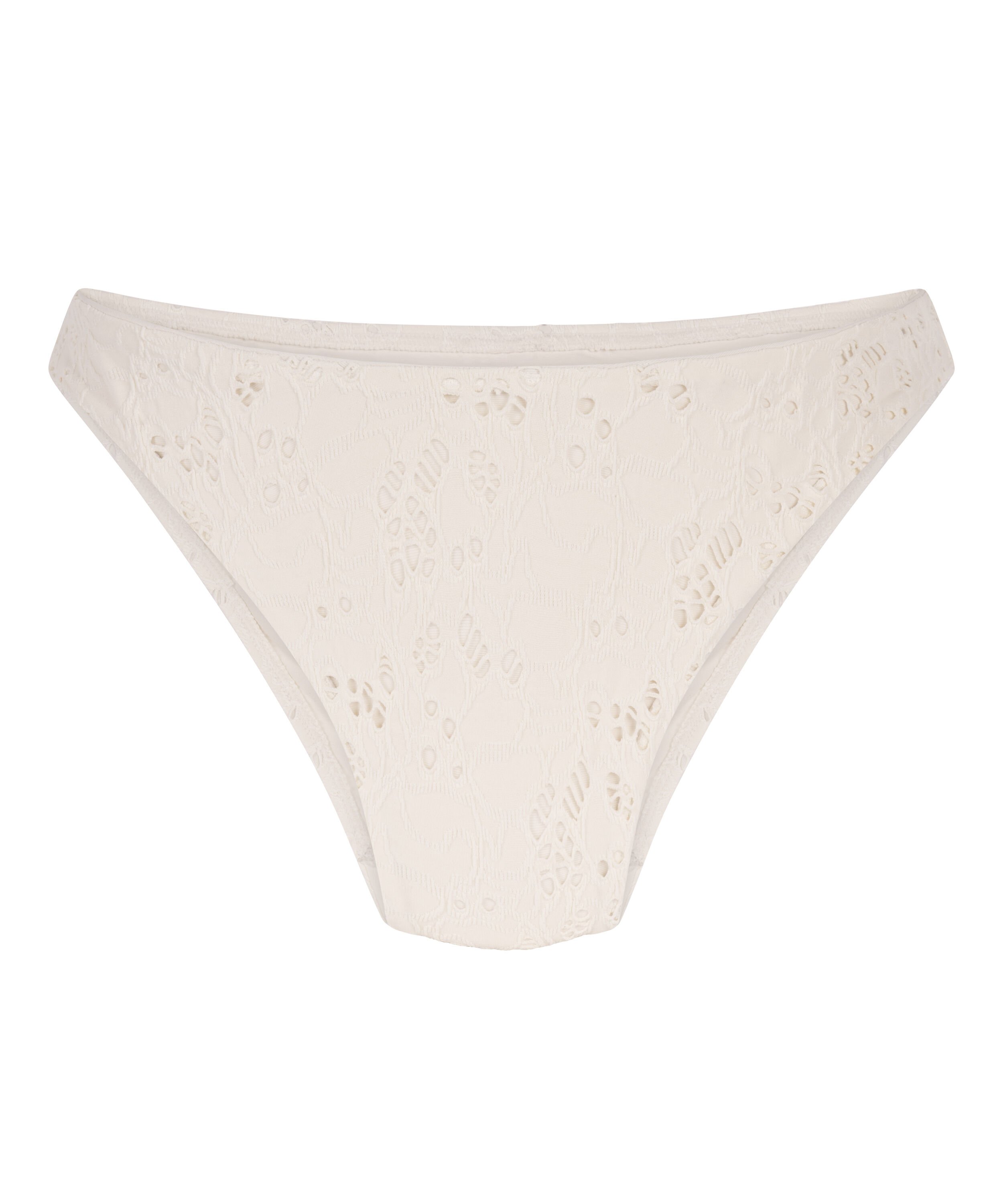 Crochet bikininederdel med h&ouml;ga ben, Vit