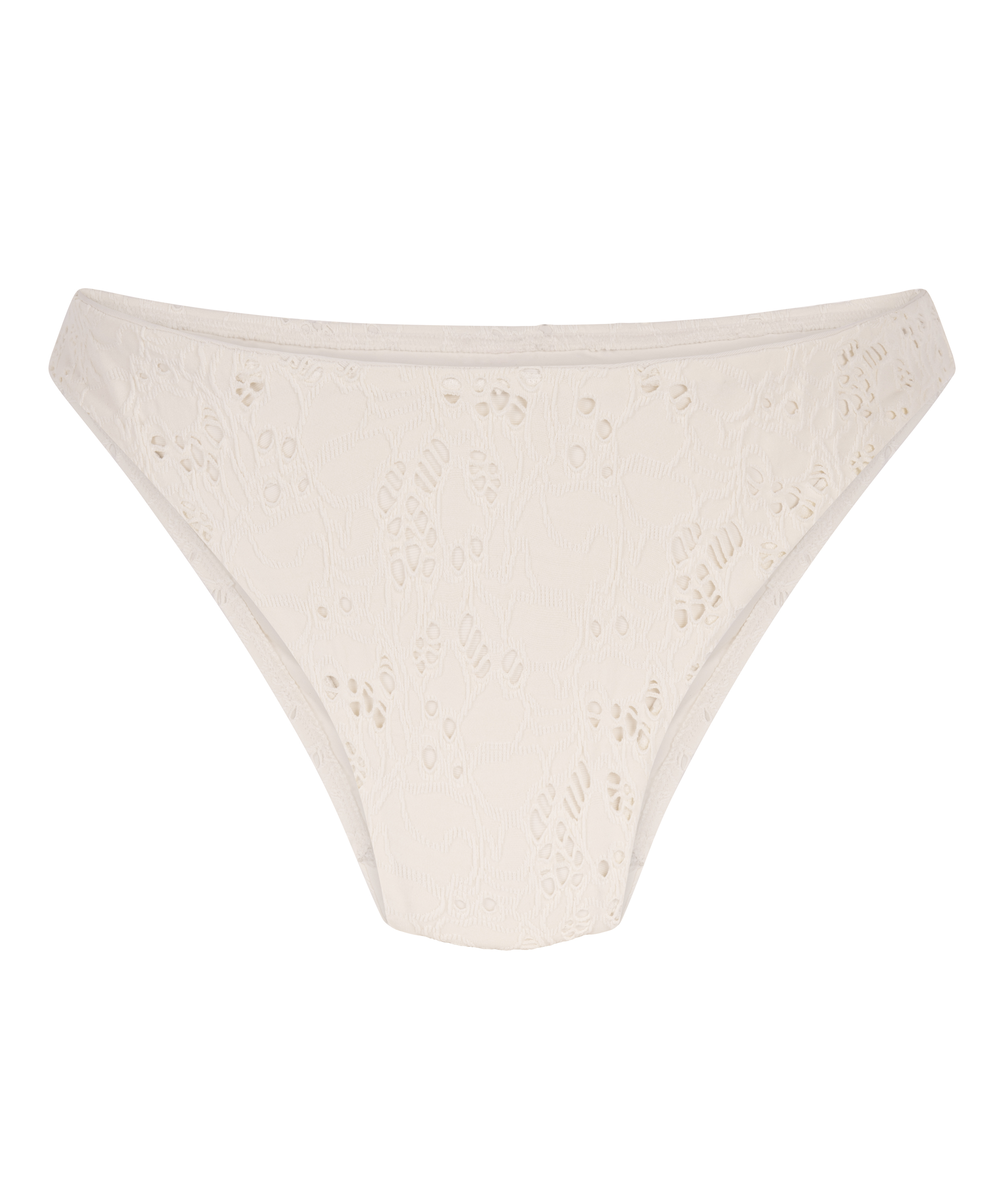 Crochet bikininederdel med h&ouml;ga ben, Vit, main