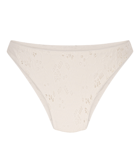 Crochet bikininederdel med h&ouml;ga ben, Vit