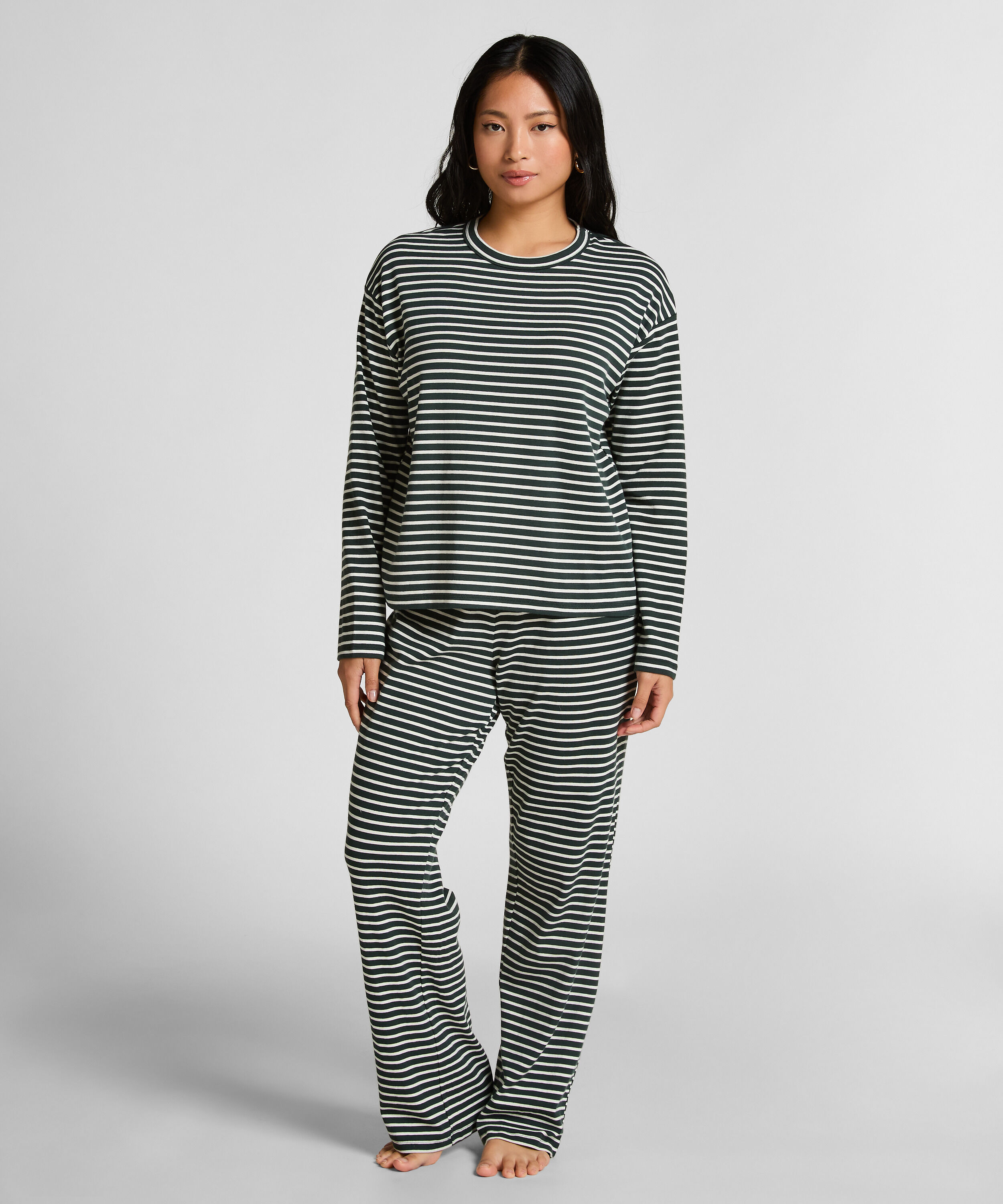 Pyjamasset i bomullsjersey, Grön