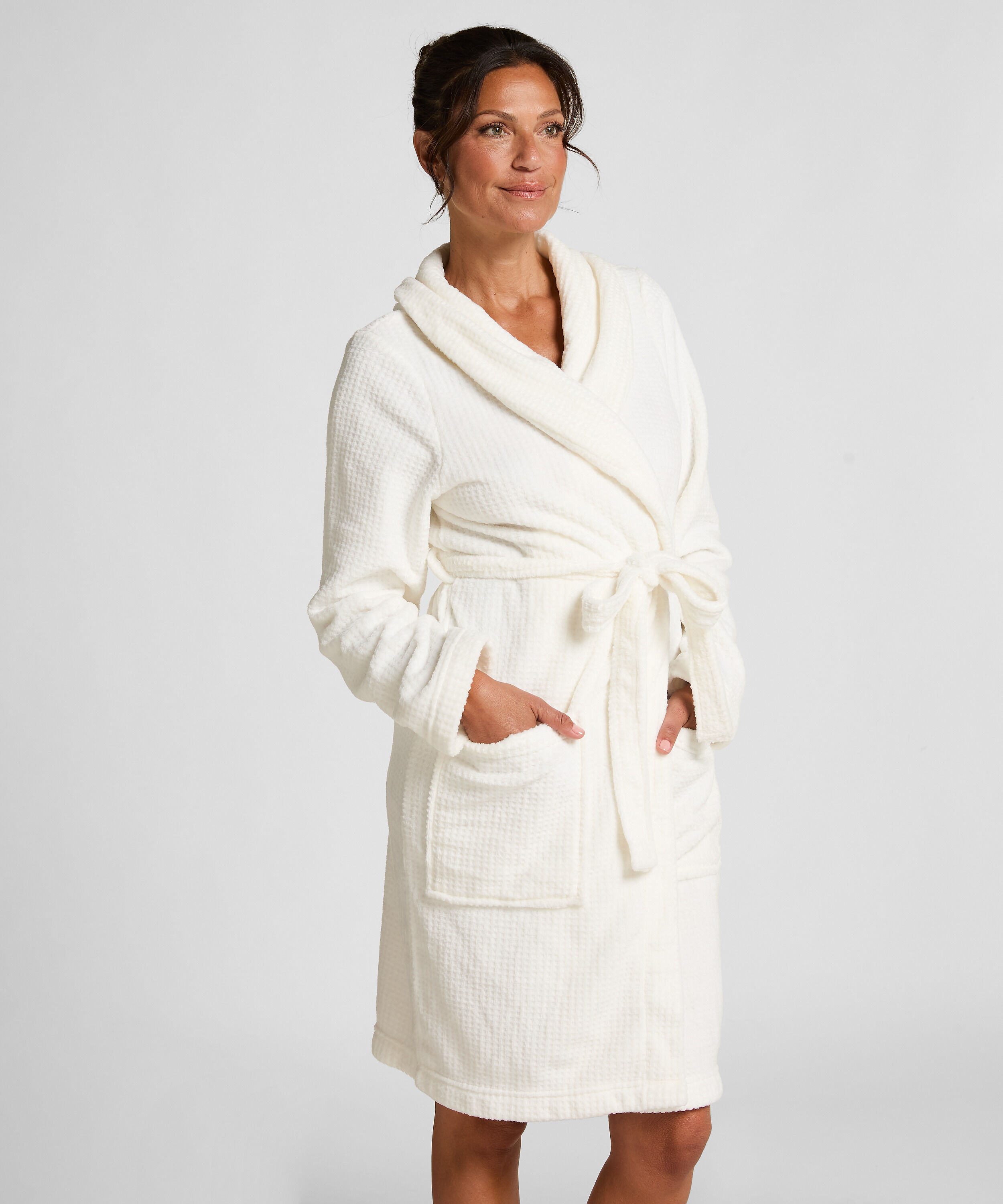 Badrock i fleece, Vit