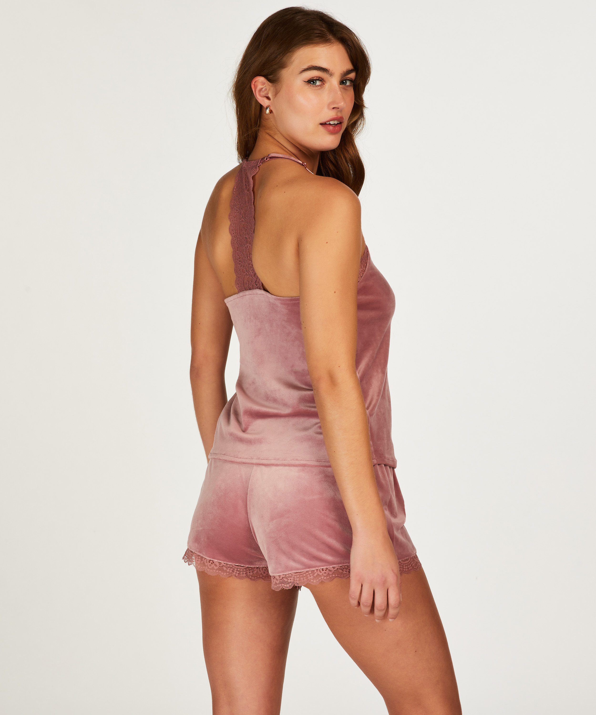 Linne Velour Lace, Rosa, main