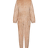 Kabelstickad onesie med dragkedja, Beige