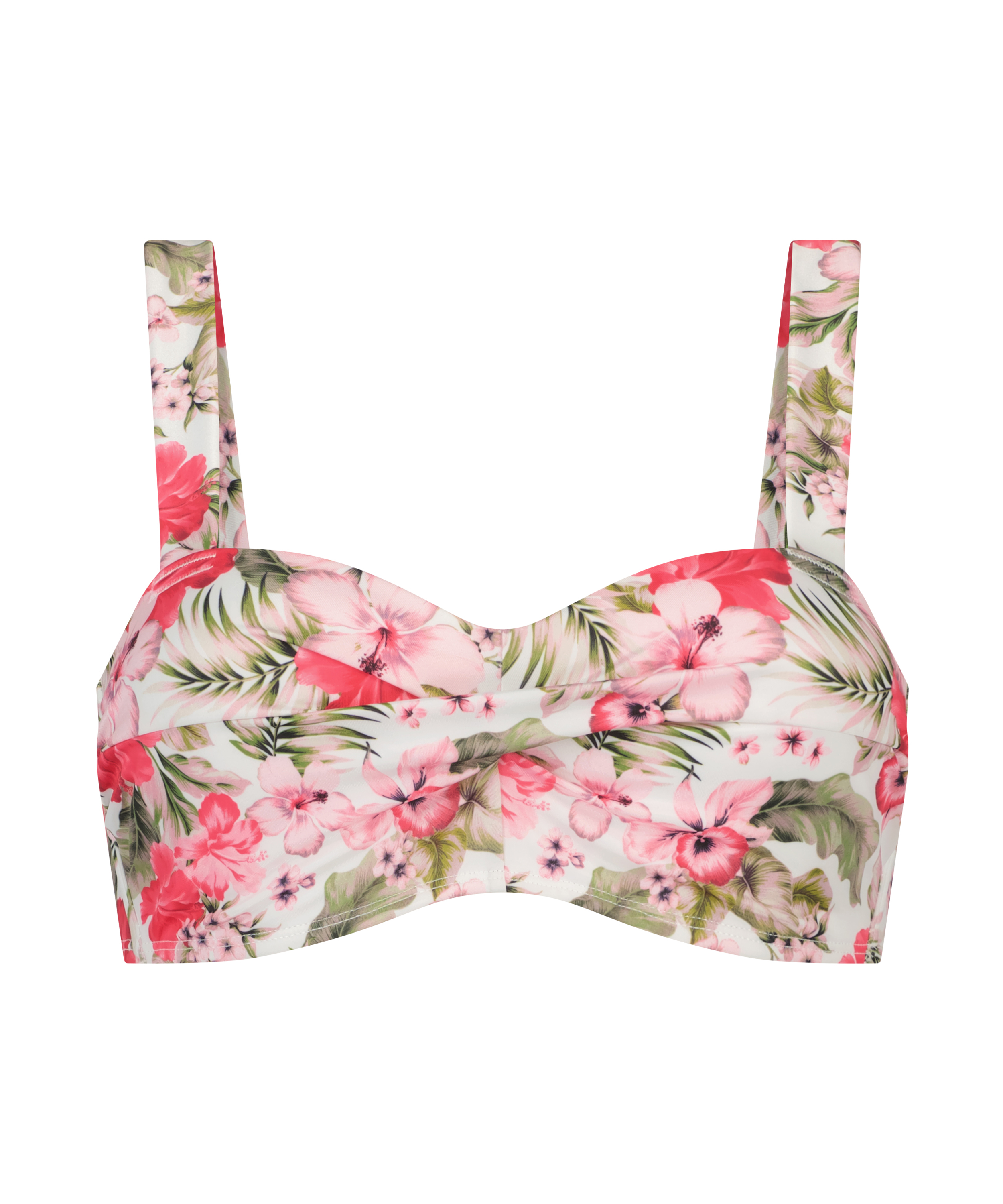 Tropical formpressad bandeau bikinitopp, Vit, main