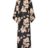 Bloom satin-kimono, Svart