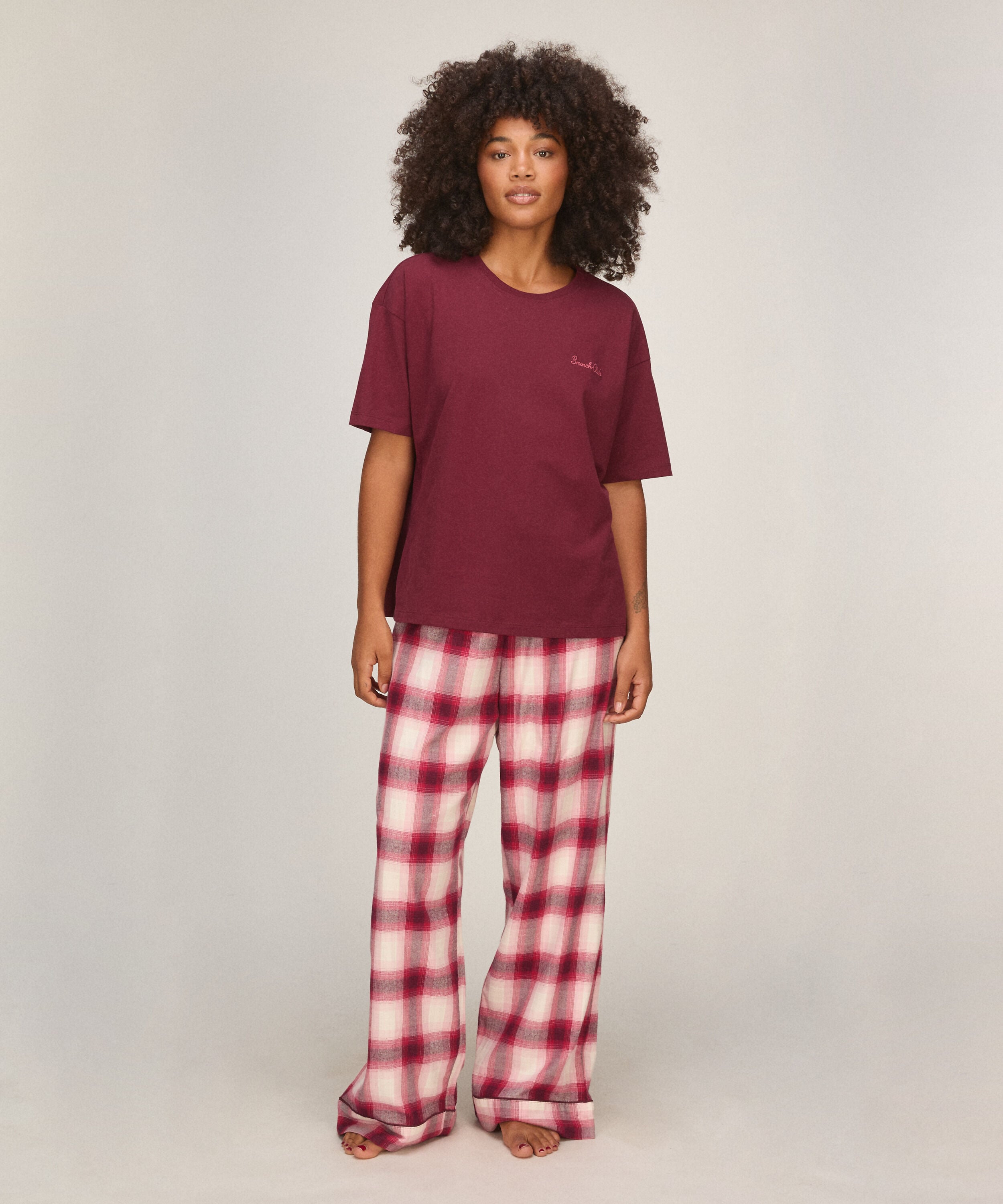Pyjamasset Check, Lila Pyjamasset Check, Lila