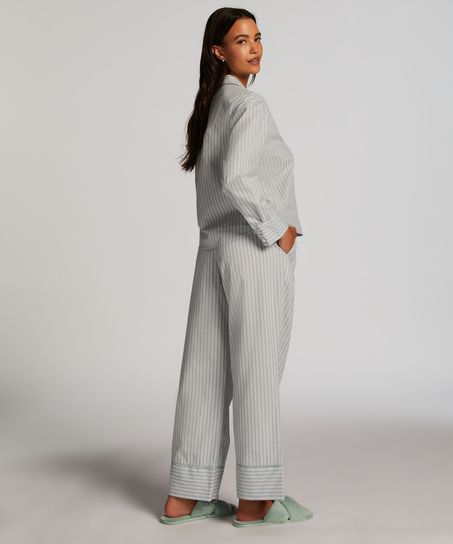 Pyjamasbyxa i bomull, Grön