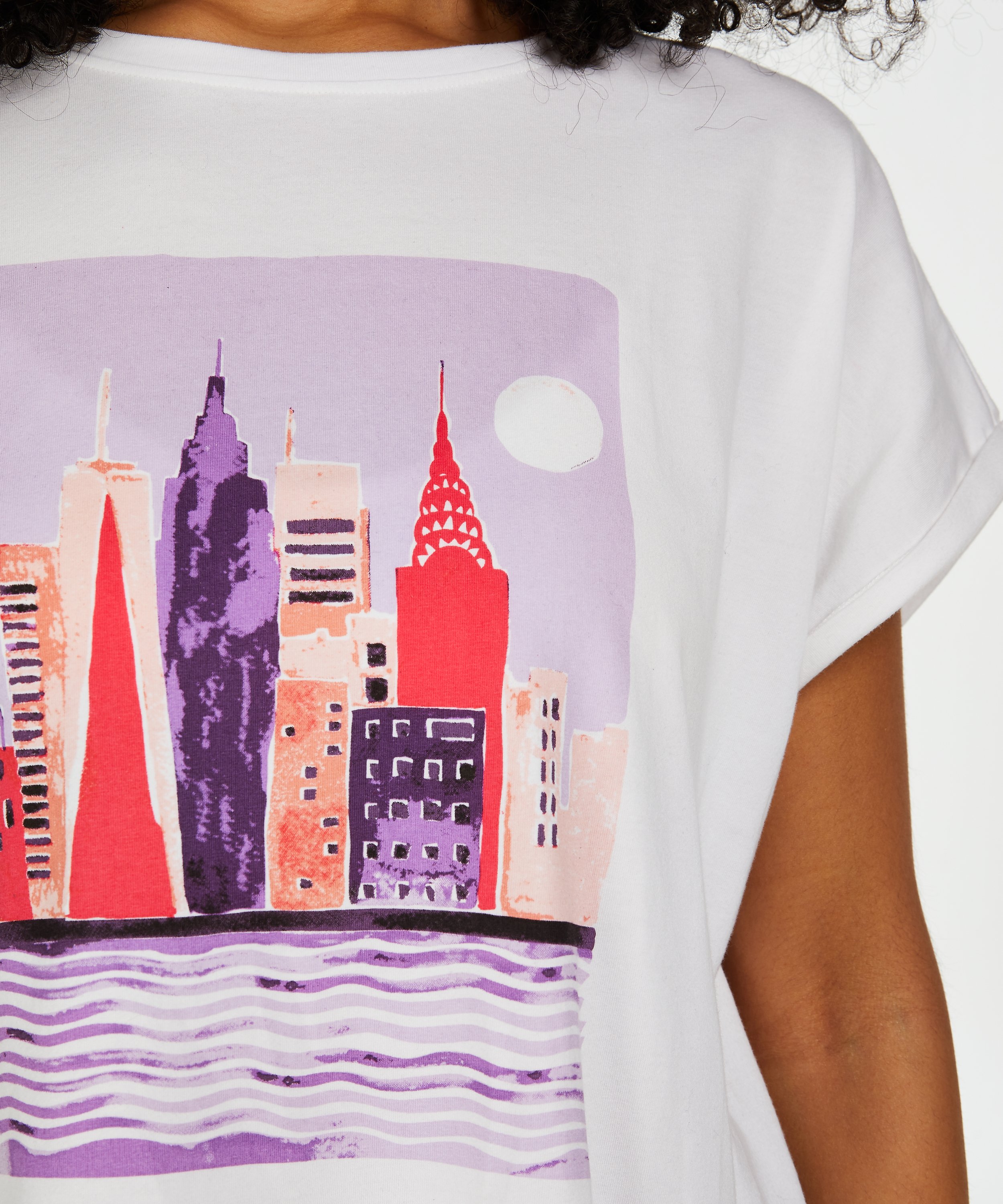 Kort pyjamaströja, Vit, main